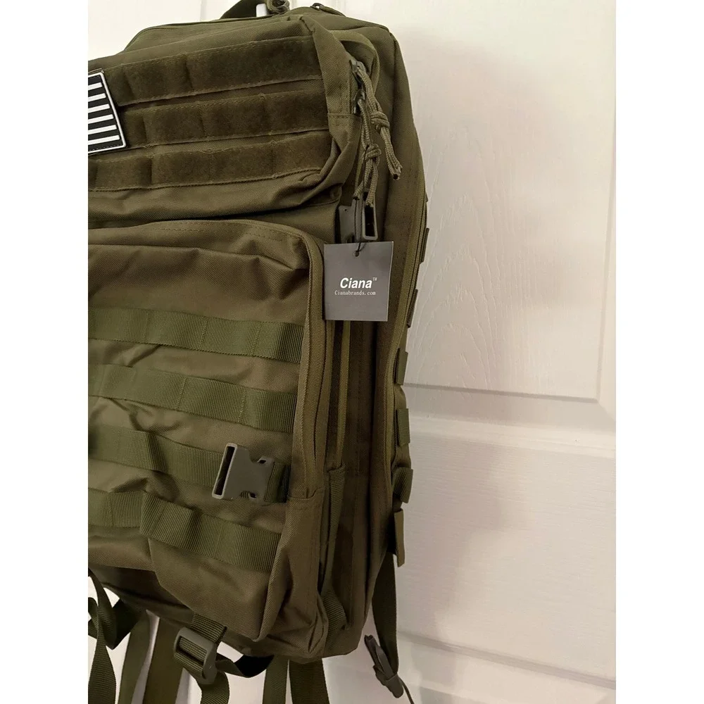 New! Ciana Men Backpack Military Tactical 40L Olive Green MOLLE Hiking School